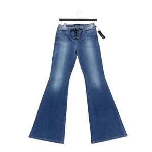 Genetic Los Angeles Vintage Jagger Flare Jeans 32x34 Stretch Lace-Up NWT